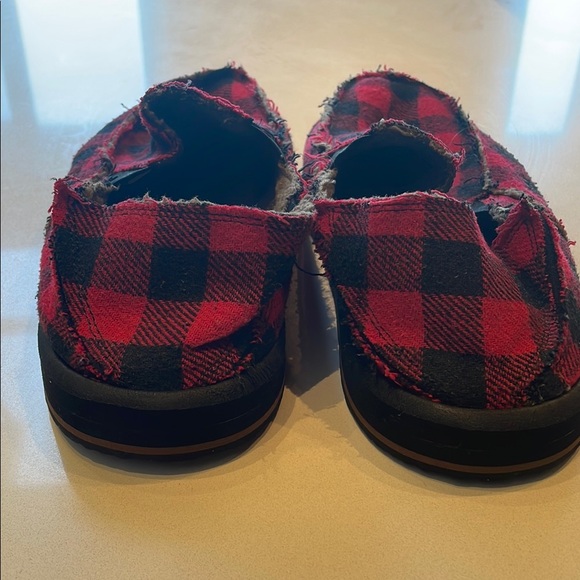 Sanuk Men’s Vagabond Chill Buffalo Check Plaid Loafers Slip-On Slippers, size 12 - Picture 9 of 10